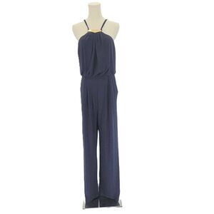 Vince Camuto navy blue jumpsuit stretch pockets back zip Medium
